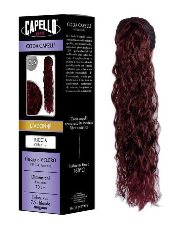 Live On Plus prisegami plaukai garbanoti Capello 70 cm Nr. 7.5