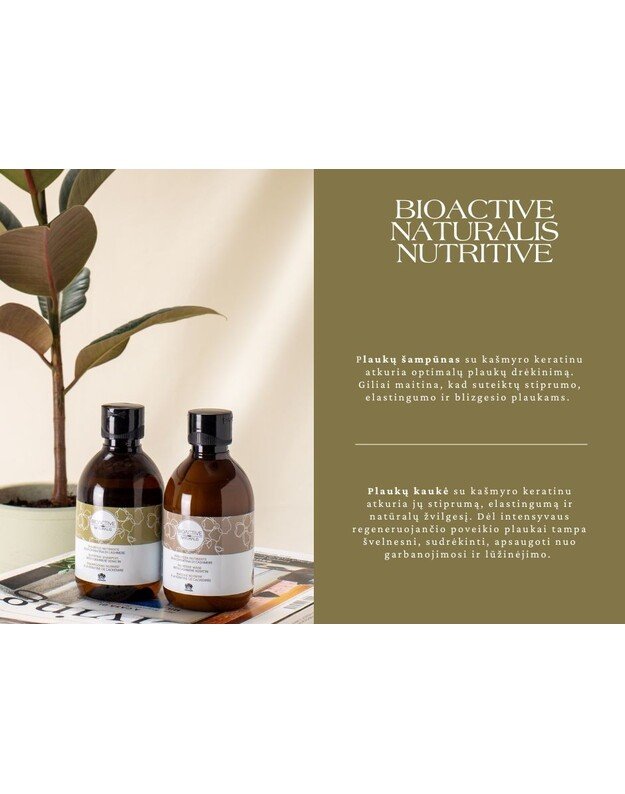Plaukų kaukė su kašmyro keratinu BIOACTIVE NATURALIS NUTRITIVE 230 ml. 1