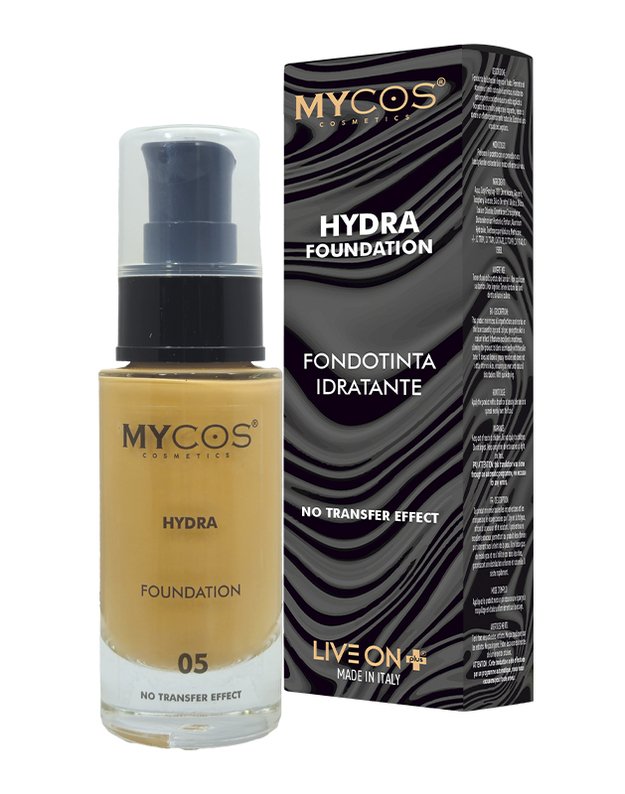 Live On Plus Makiažo pagrindas MYCOS Cosmetics Fondotinta Fluido 30ml Hydra No. 05