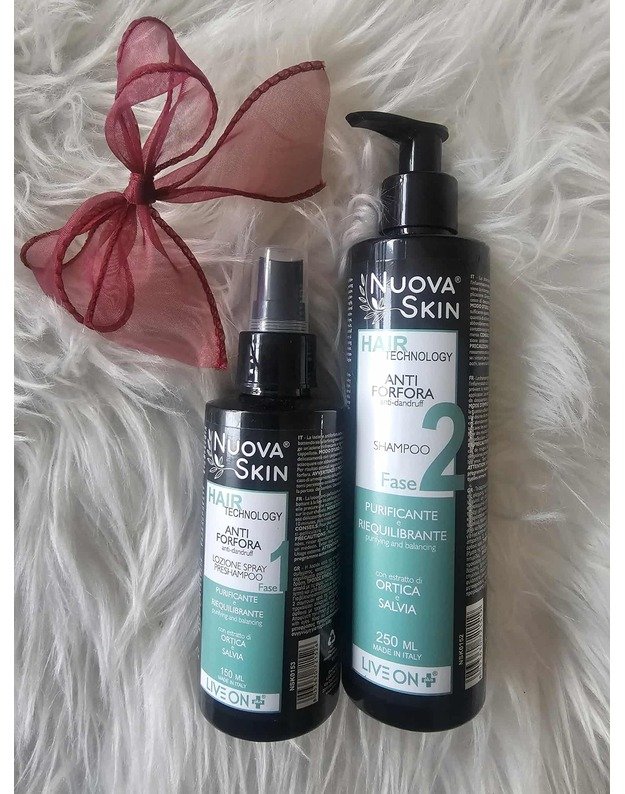 "Nuova Skin" rinkinys šampūnas nuo pleiskanų 250 ml ir losjonas nuo pleiskanš