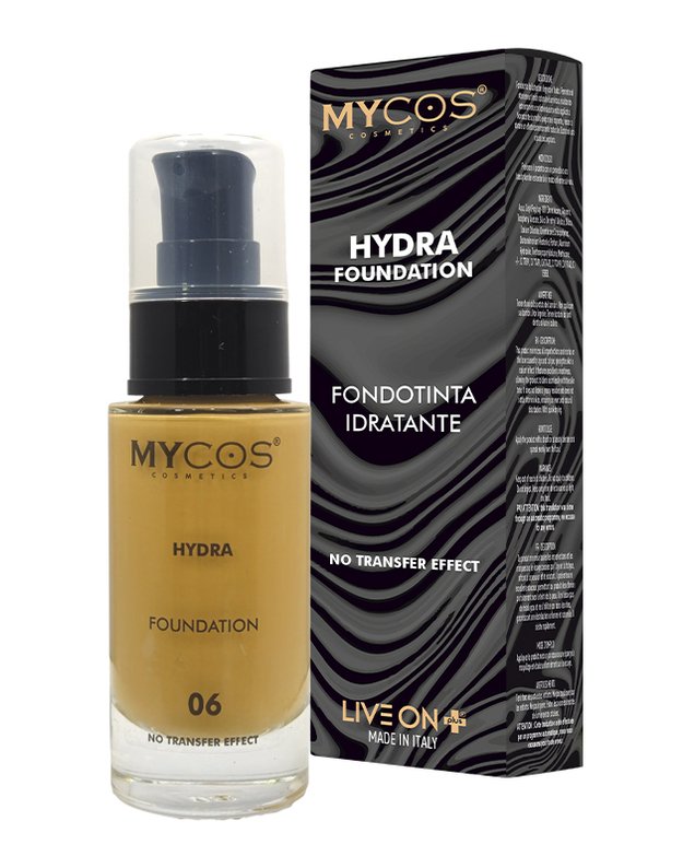 Live On Plus Makiažo pagrindas MYCOS Cosmetics Fondotinta Fluido 30ml Hydra No. 06