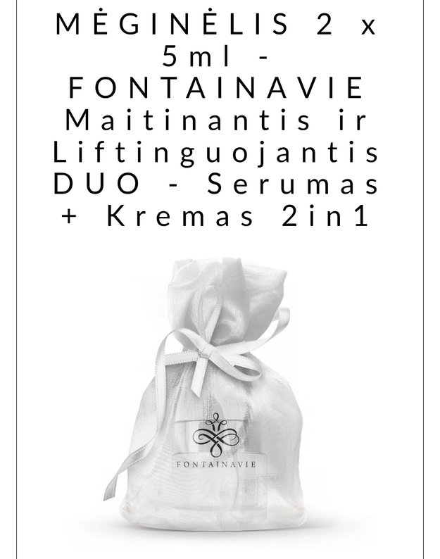 Meginukai 2x5ml FONTAINAVIE Maitinantis ir Liftinguojantis DUO - Serumas + Kremas 2in1