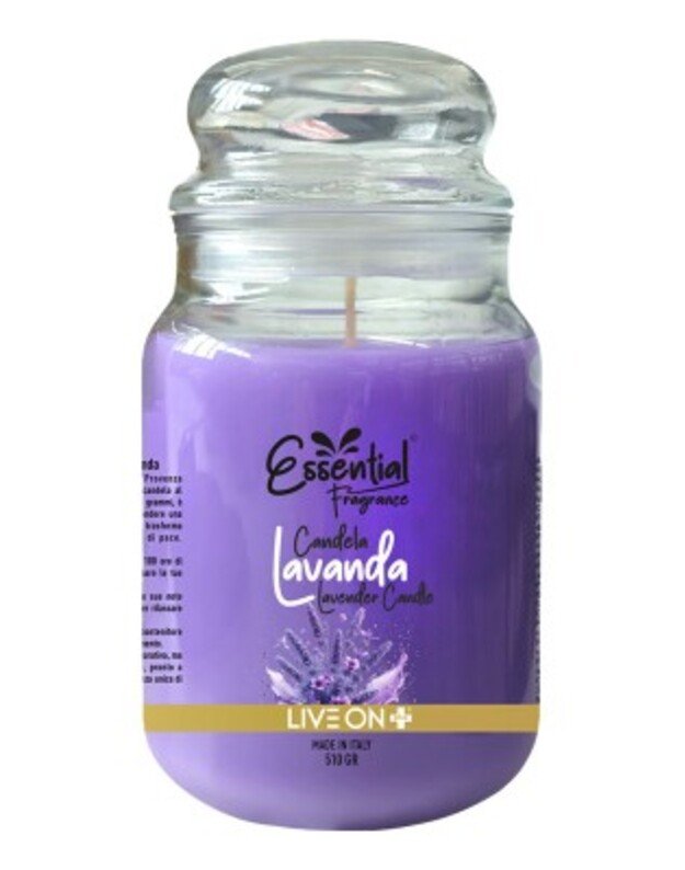 Live on plus kvapioji žvakė Levandos Essential Fragrance Candela Profumata alla Lavanda 510gr