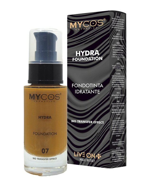 Live On Plus Makiažo pagrindas MYCOS Cosmetics Fondotinta Fluido 30ml Hydra No. 07