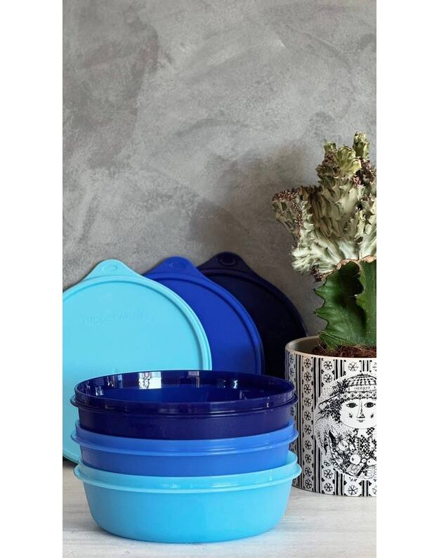 Tupperware Super Trio rinkinys. Dubenys: 1 litro  1,5 ir 2  1