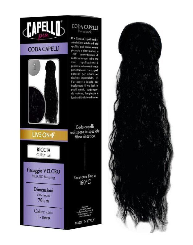 Live On Plus prisegami plaukai garbanoti Capello 70 cm Nr. 1