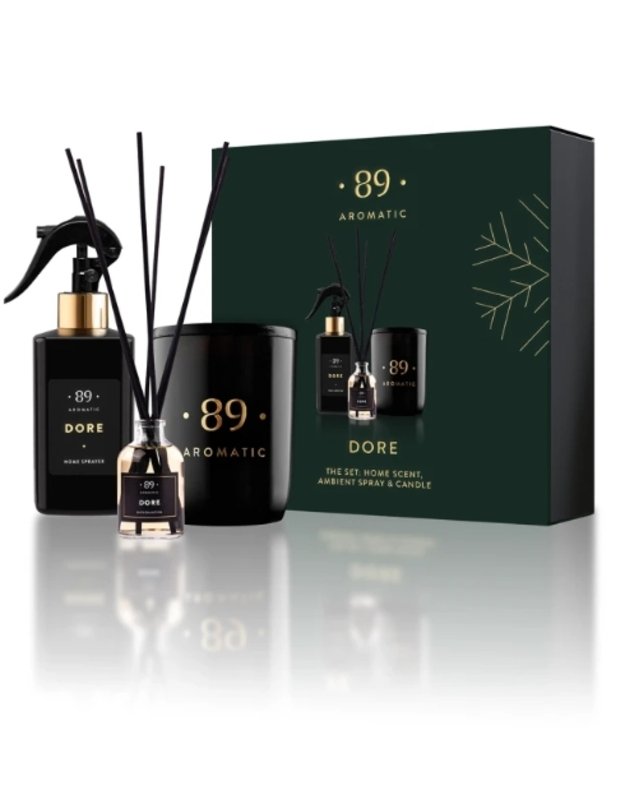 Rinkinys: Namų kvapas, purškiamas namų kvapas ir sojų vaško žvakė Aromatic 89 Žiemos kolekcija 4
