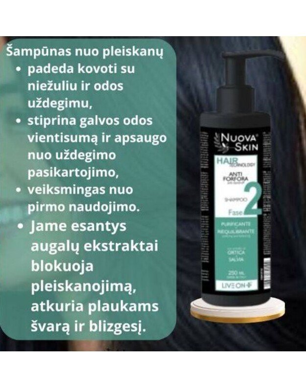 "Nuova Skin" šampūnas nuo pleiskanų 250 ml  1