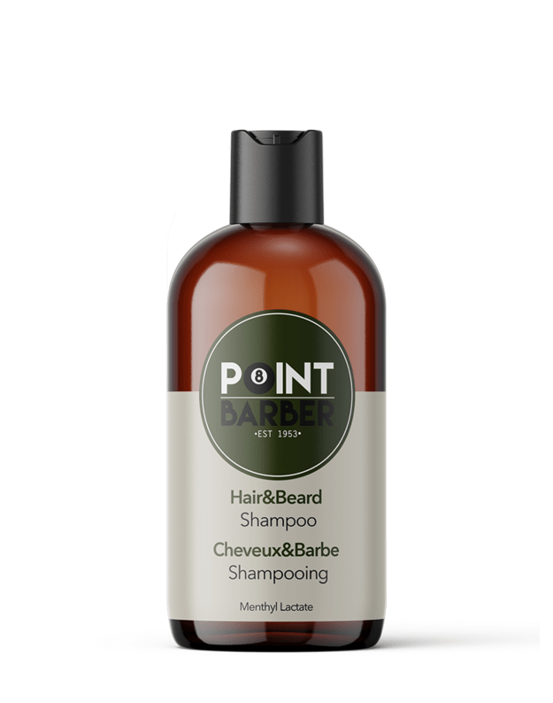 Gaivinamasisi šampūnas plaukams ir barzdai POINT BARBER 300 ml.