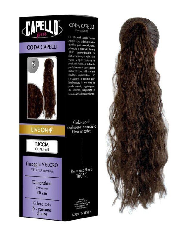 Live On Plus prisegami plaukai garbanoti Capello 70 cm Nr. 5