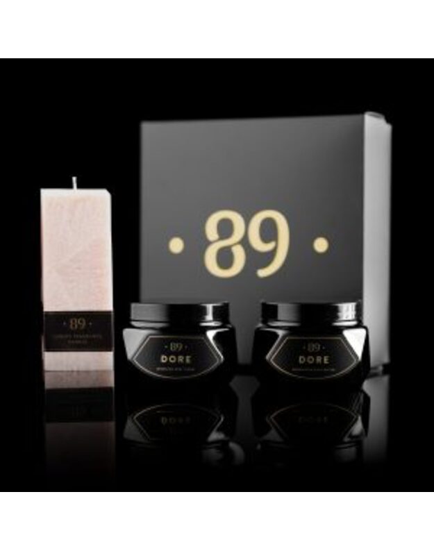  Aromatic 89 rinkinys - Kūno šveitiklis, sviestas ir palmių vaško žvakė - Dore